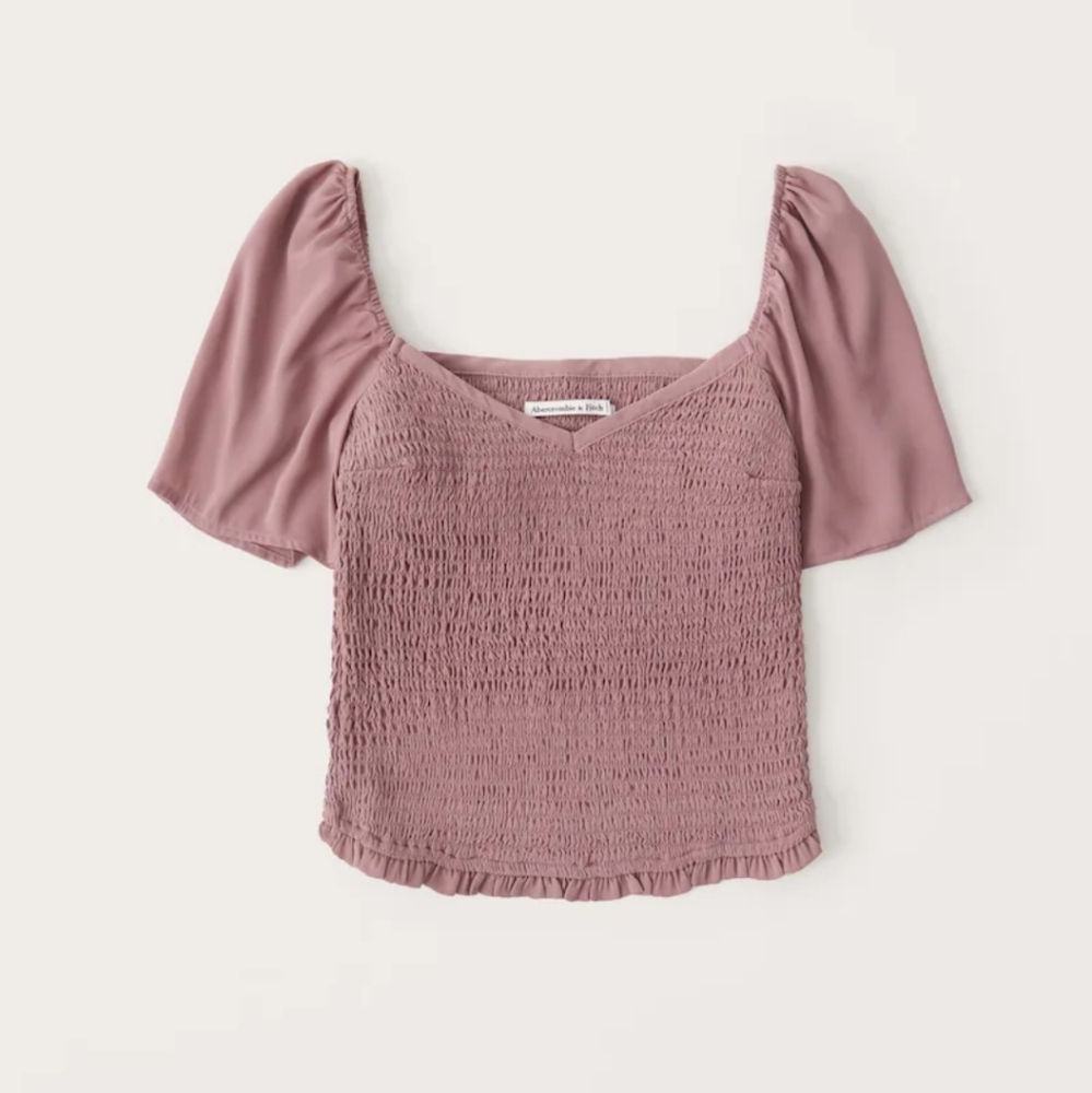 Abercrombie and Fitch smocked flutter sleeve top